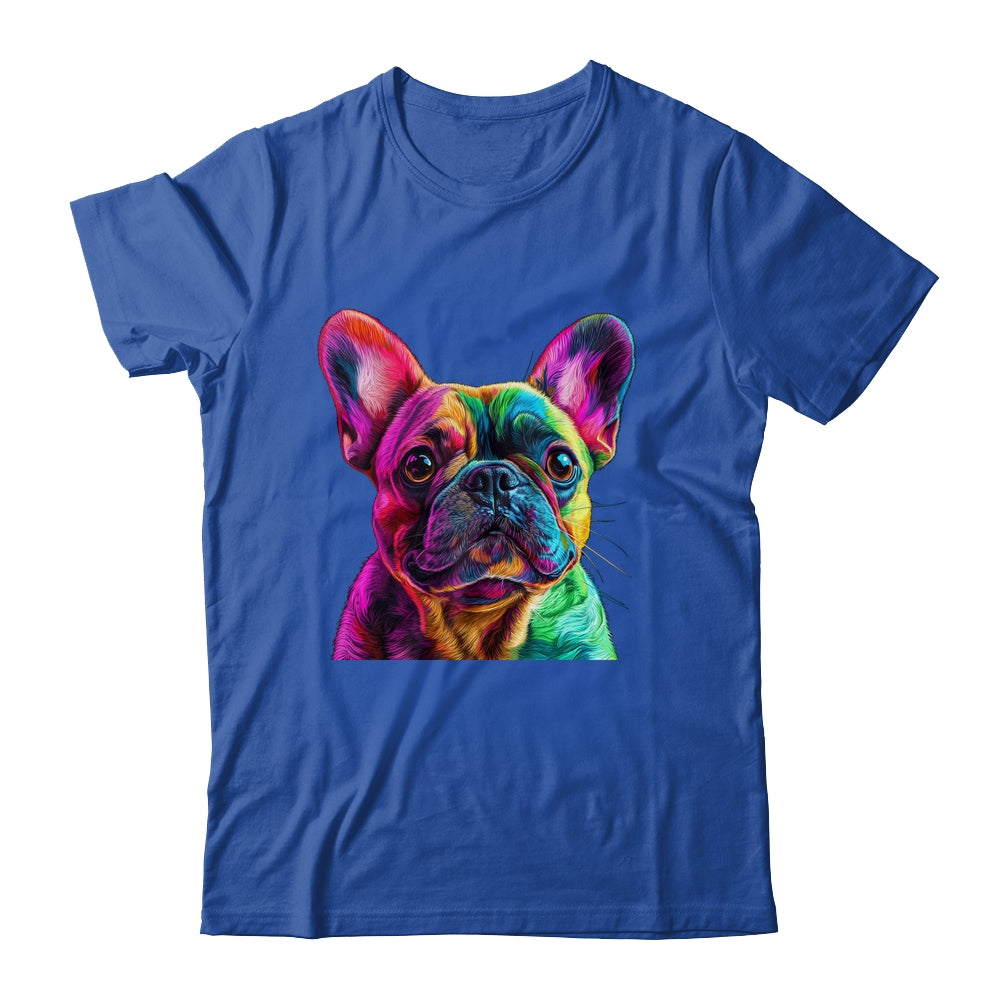 French Bulldog Dog Colorful Face Dog Lover Men Women Shirt & Tank Top | siriusteestore