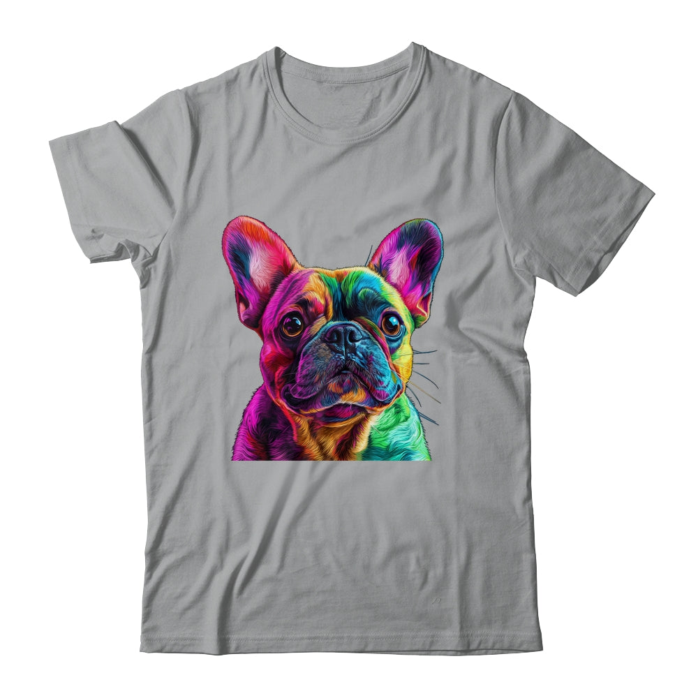 French Bulldog Dog Colorful Face Dog Lover Men Women Shirt & Tank Top | siriusteestore