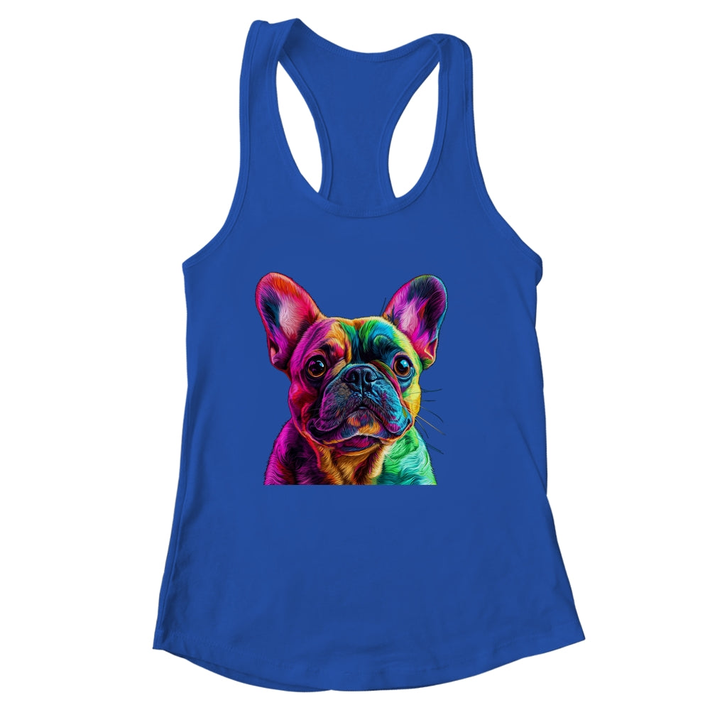 French Bulldog Dog Colorful Face Dog Lover Men Women Shirt & Tank Top | siriusteestore