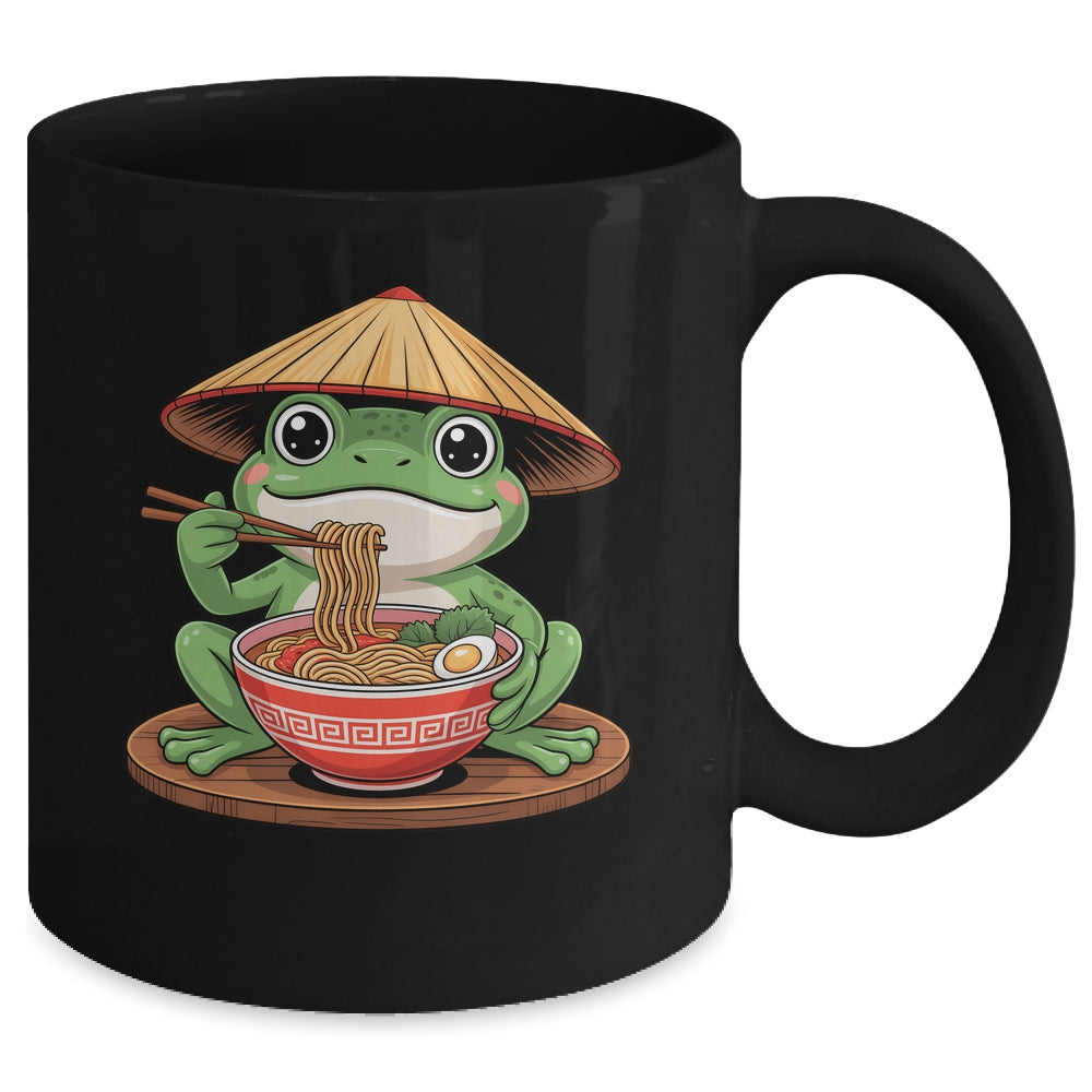 Frog Eating Ramen Kawaii Retro Japanese Noodles Anime Lovers Mug | siriusteestore