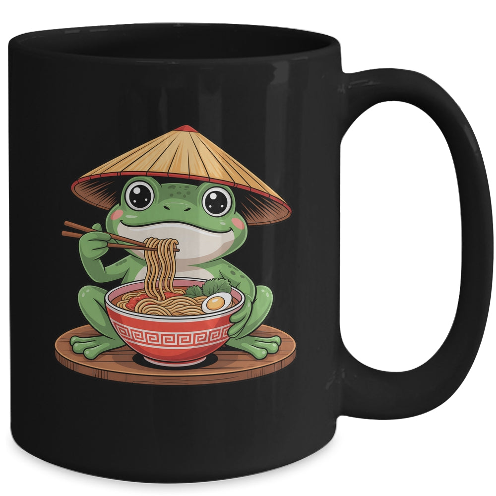 Frog Eating Ramen Kawaii Retro Japanese Noodles Anime Lovers Mug | siriusteestore