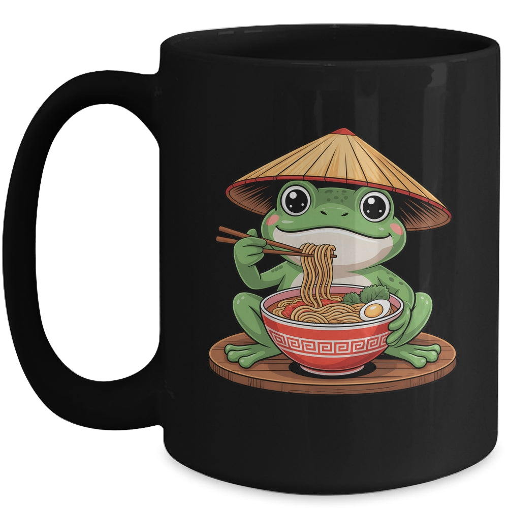 Frog Eating Ramen Kawaii Retro Japanese Noodles Anime Lovers Mug | siriusteestore