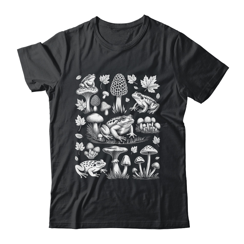 Frogs And Mushrooms Vintage Aesthetic Botanical Cottagecore Shirt & Tank Top | siriusteestore
