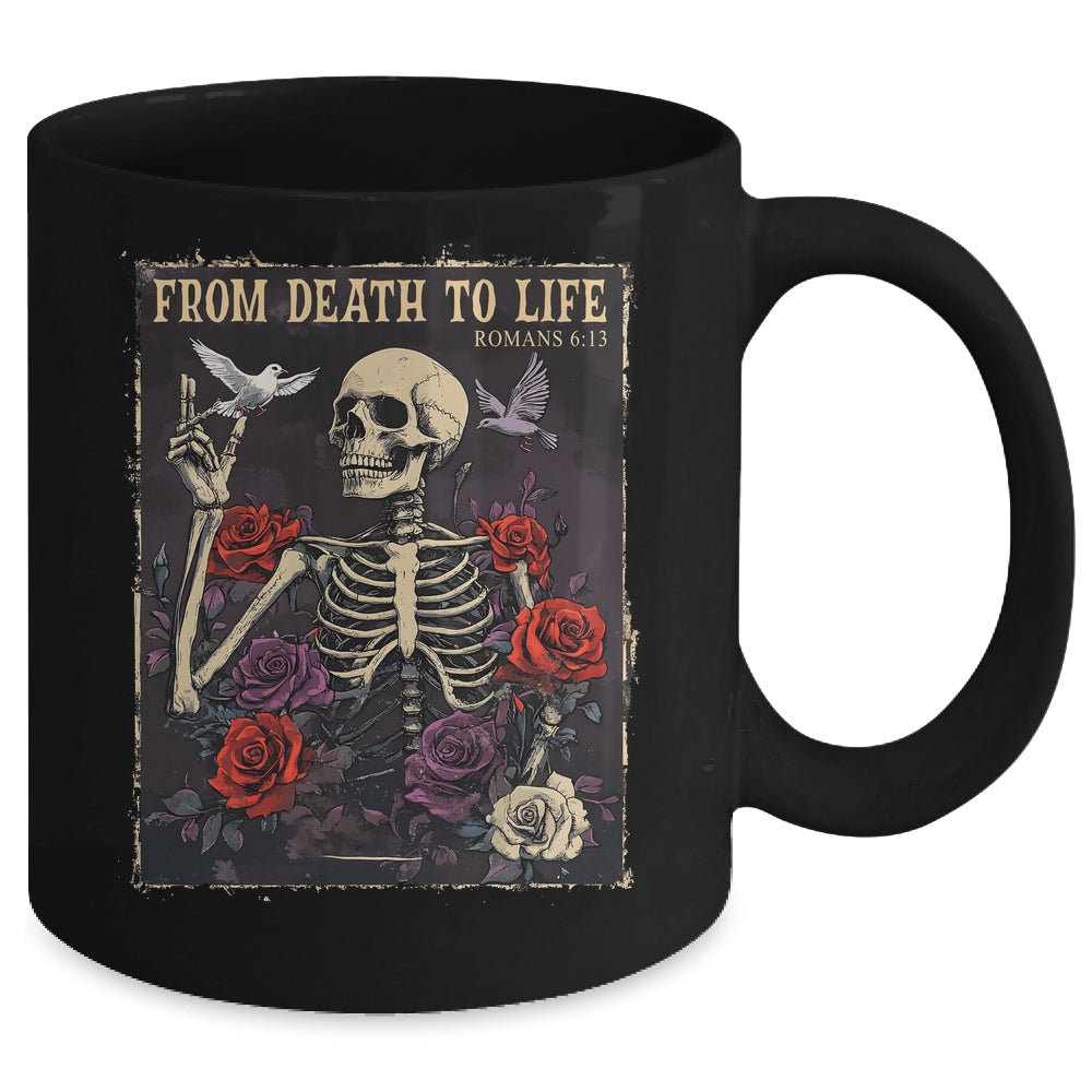 From Death To Life Christian Bible Vintage Gothic Skeleton Mug | siriusteestore