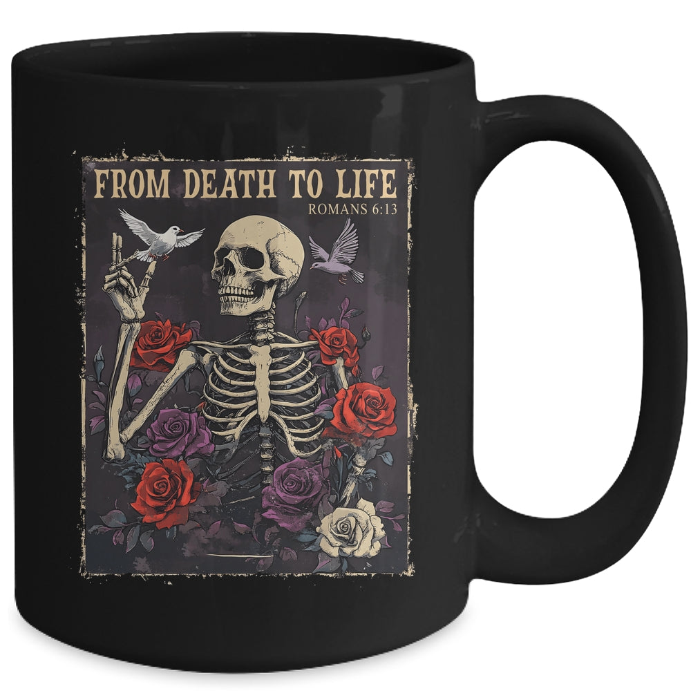From Death To Life Christian Bible Vintage Gothic Skeleton Mug | siriusteestore