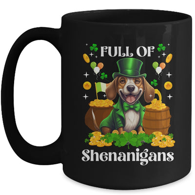 Full Of Shenanigans Beagle St Patrick's Day Dog Mug | siriusteestore
