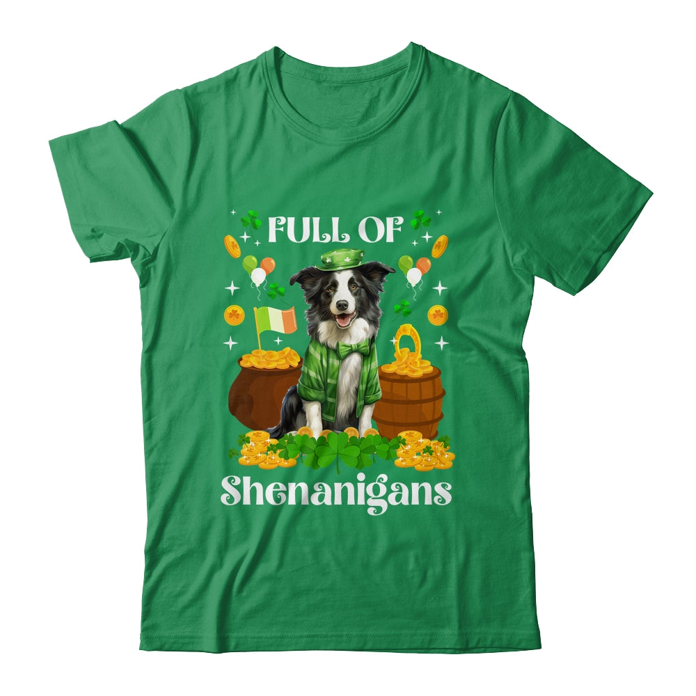 Full Of Shenanigans Border Collie St Patrick's Day Dog Shirt & Tank Top | siriusteestore