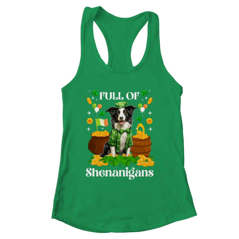 Full Of Shenanigans Border Collie St Patrick's Day Dog Shirt & Tank Top | siriusteestore
