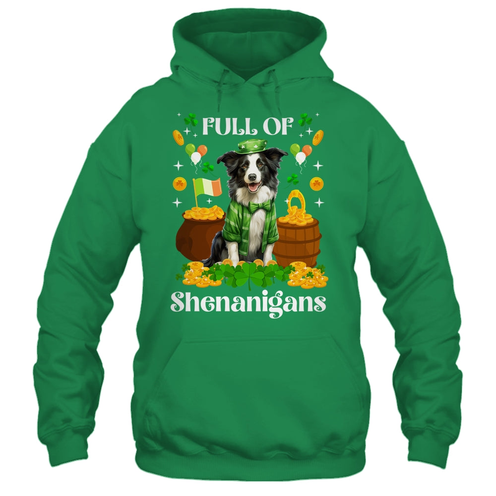 Full Of Shenanigans Border Collie St Patrick's Day Dog Shirt & Tank Top | siriusteestore