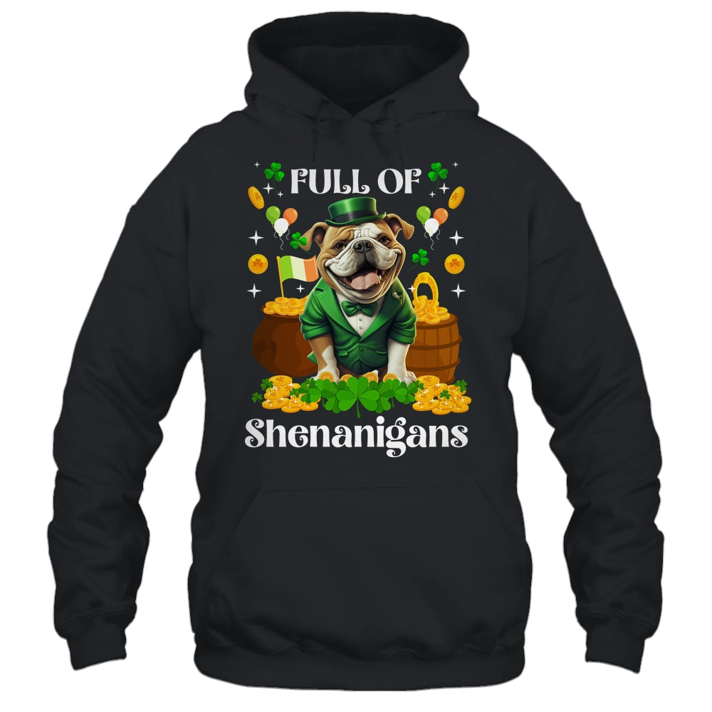 Full Of Shenanigans Bulldog St Patrick's Day Dog Shirt & Tank Top | siriusteestore