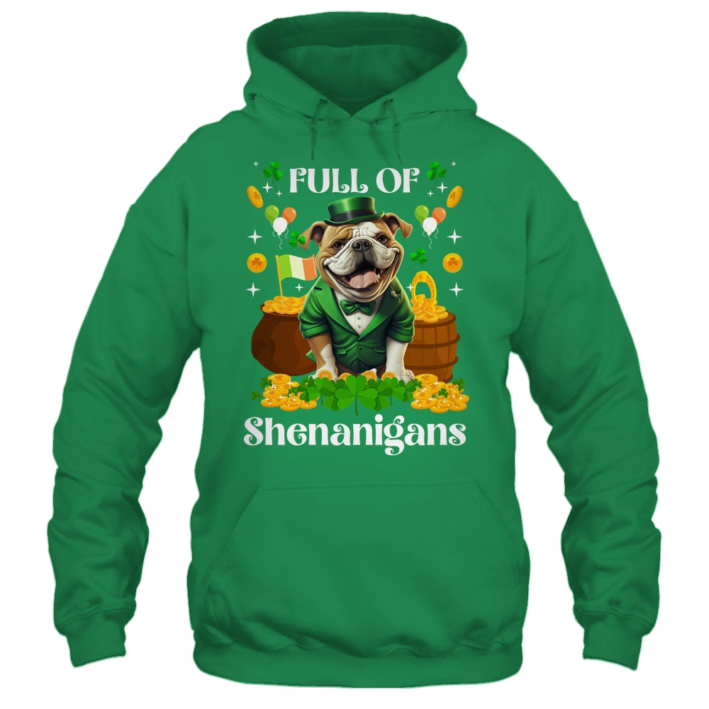 Full Of Shenanigans Bulldog St Patrick's Day Dog Shirt & Tank Top | siriusteestore