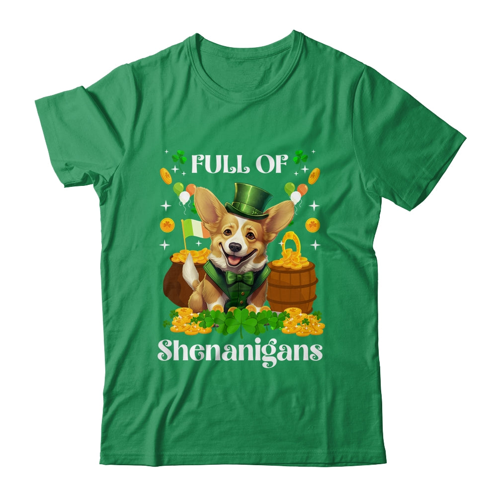 Full Of Shenanigans Corgi St Patrick's Day Dog Shirt & Tank Top | siriusteestore