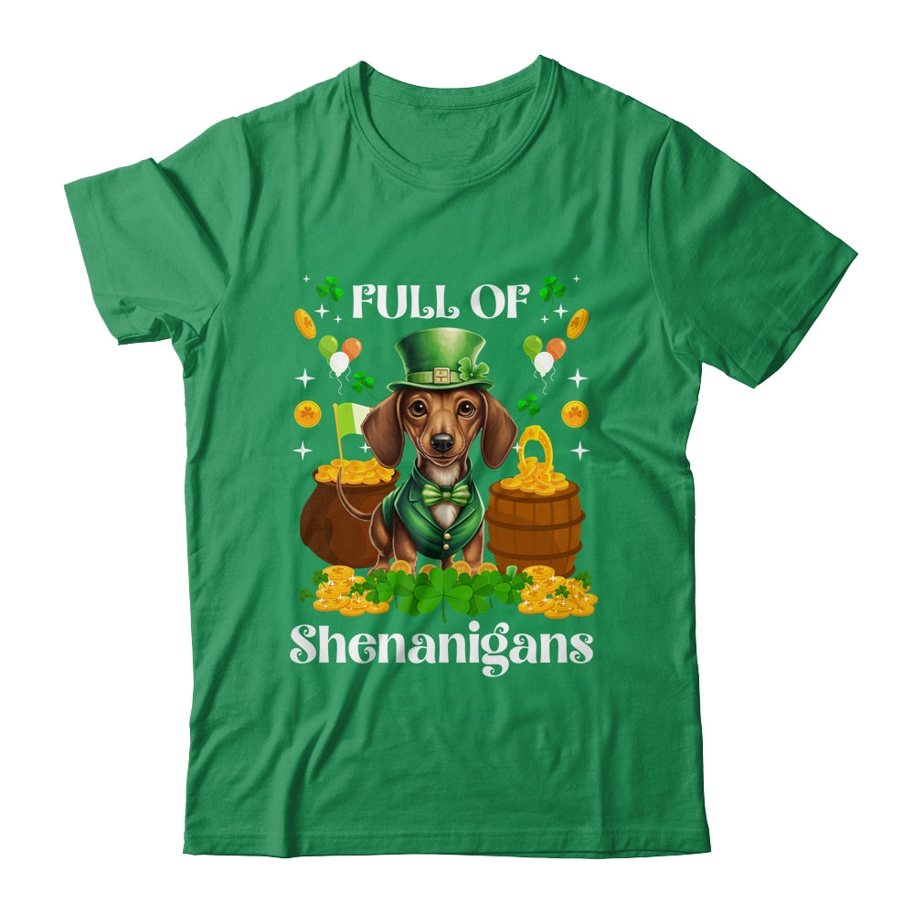 Full Of Shenanigans Dachshund St Patrick s Day Dog Shirt Tank Top Siriustee