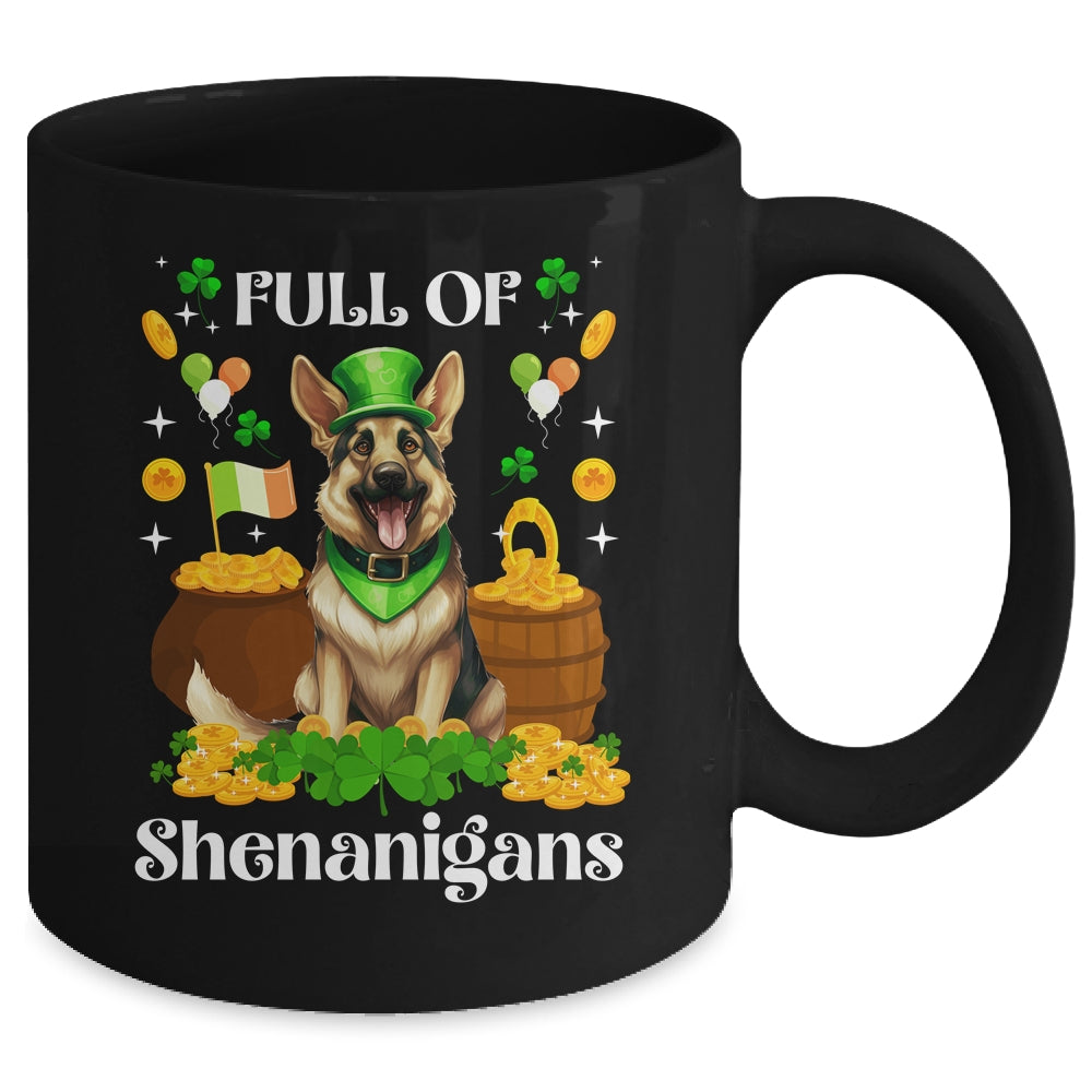 Full Of Shenanigans German Shepherd St Patrick's Day Dog Mug | siriusteestore