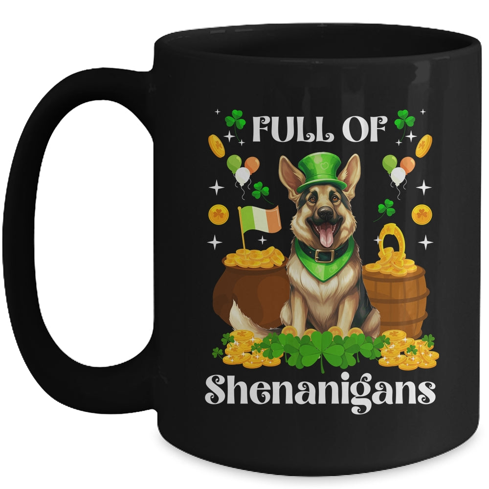 Full Of Shenanigans German Shepherd St Patrick's Day Dog Mug | siriusteestore
