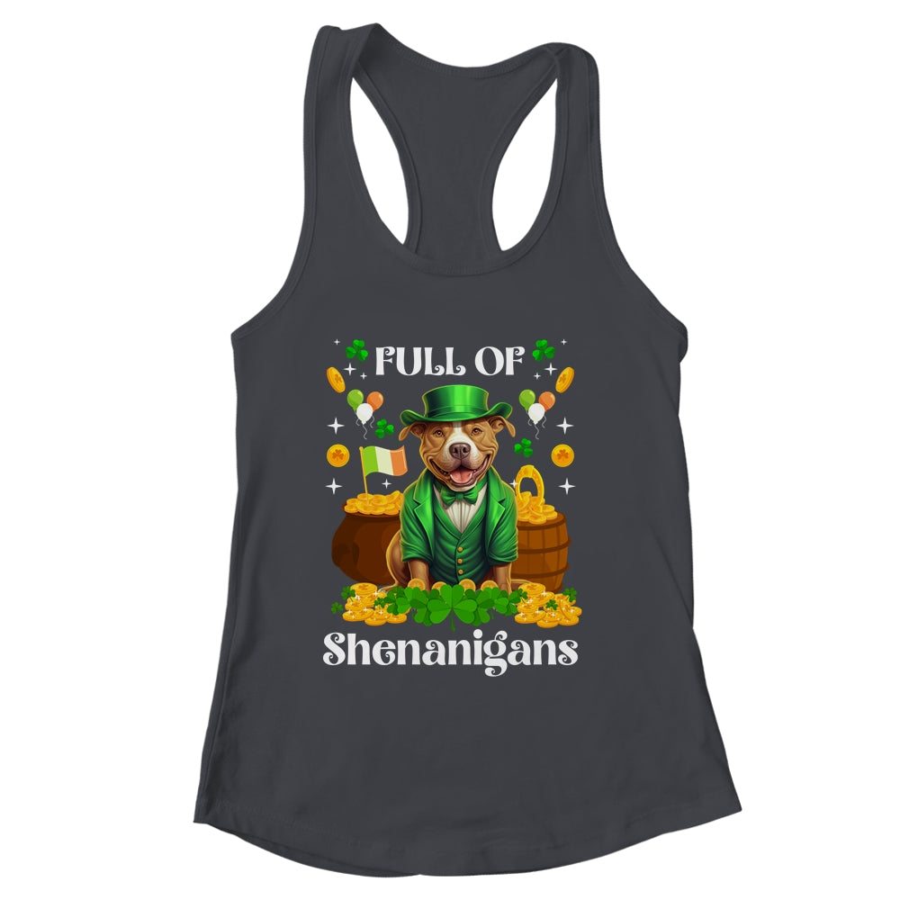 Full Of Shenanigans Pitbull St Patrick's Day Dog Shirt & Tank Top | siriusteestore