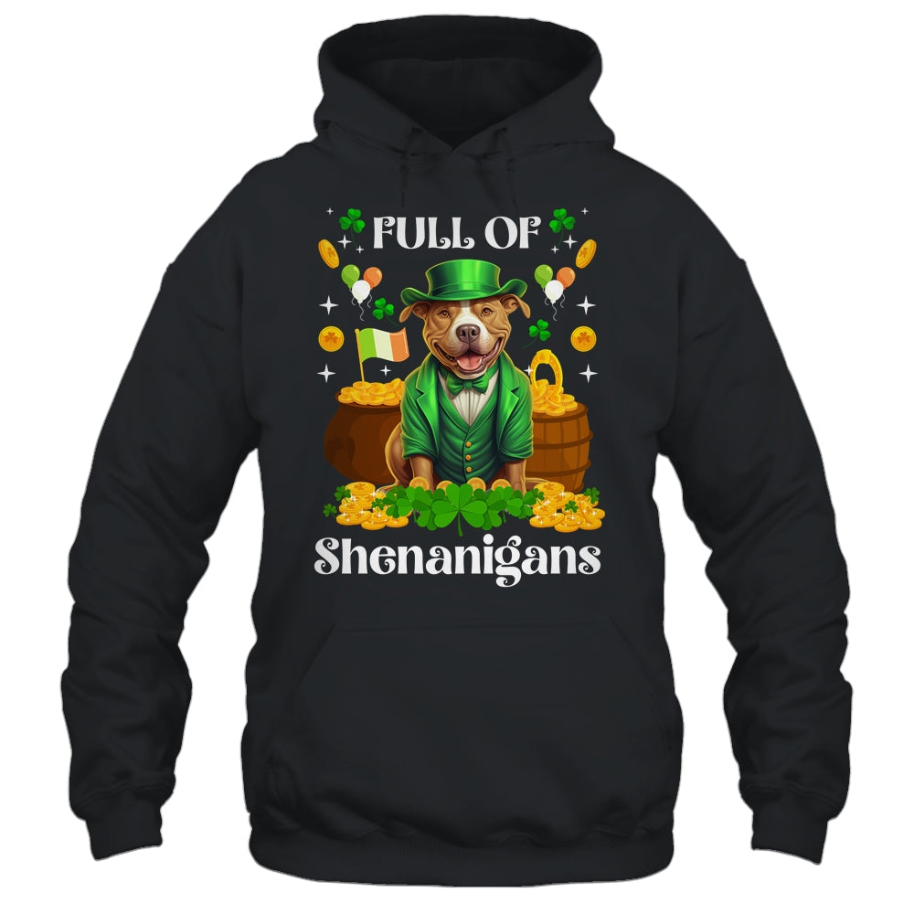 Full Of Shenanigans Pitbull St Patrick's Day Dog Shirt & Tank Top | siriusteestore