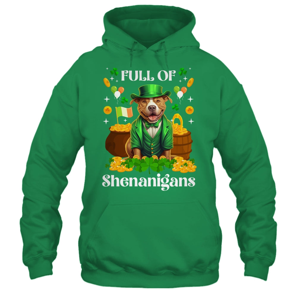 Full Of Shenanigans Pitbull St Patrick's Day Dog Shirt & Tank Top | siriusteestore