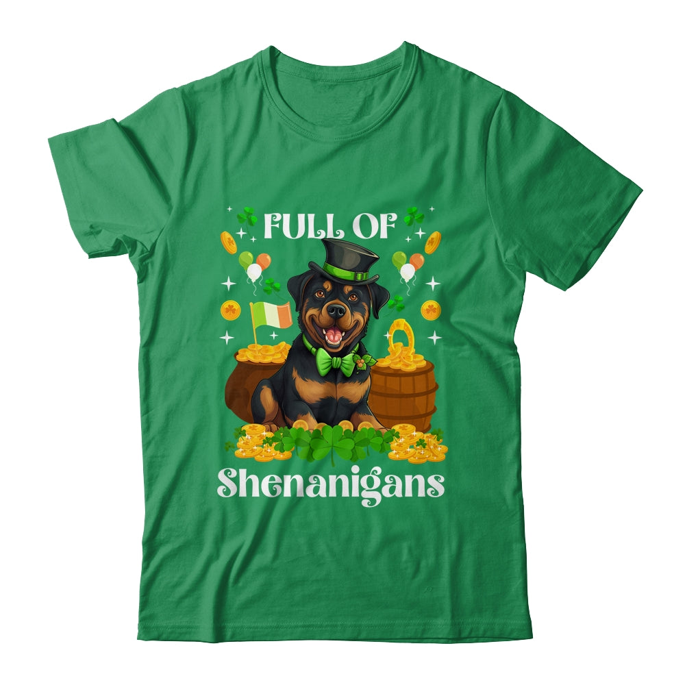 Full Of Shenanigans Rottweiler St Patrick's Day Dog Shirt & Tank Top | siriusteestore