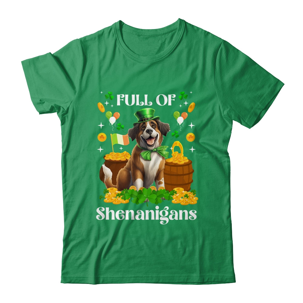 Full Of Shenanigans Saint Bernard St Patrick's Day Dog Shirt & Tank Top | siriusteestore