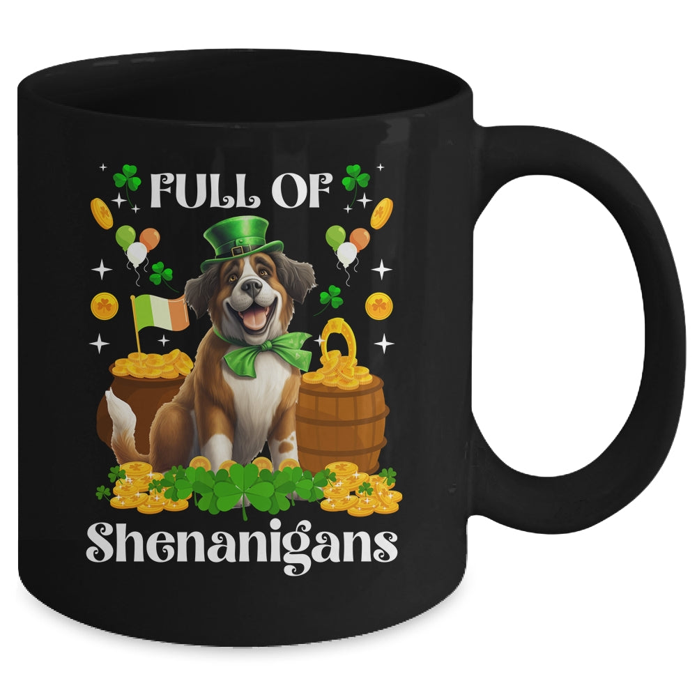 Full Of Shenanigans Saint Bernard St Patrick's Day Dog Mug | siriusteestore