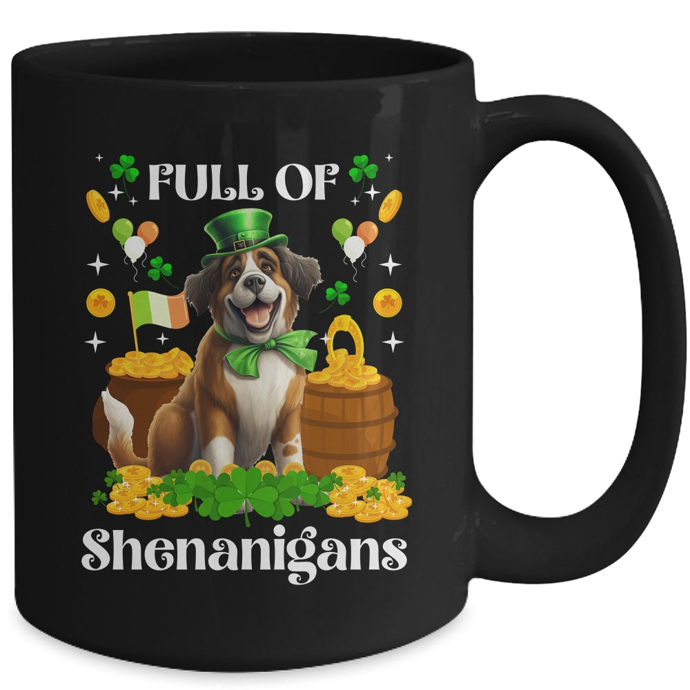 Full Of Shenanigans Saint Bernard St Patrick's Day Dog Mug | siriusteestore