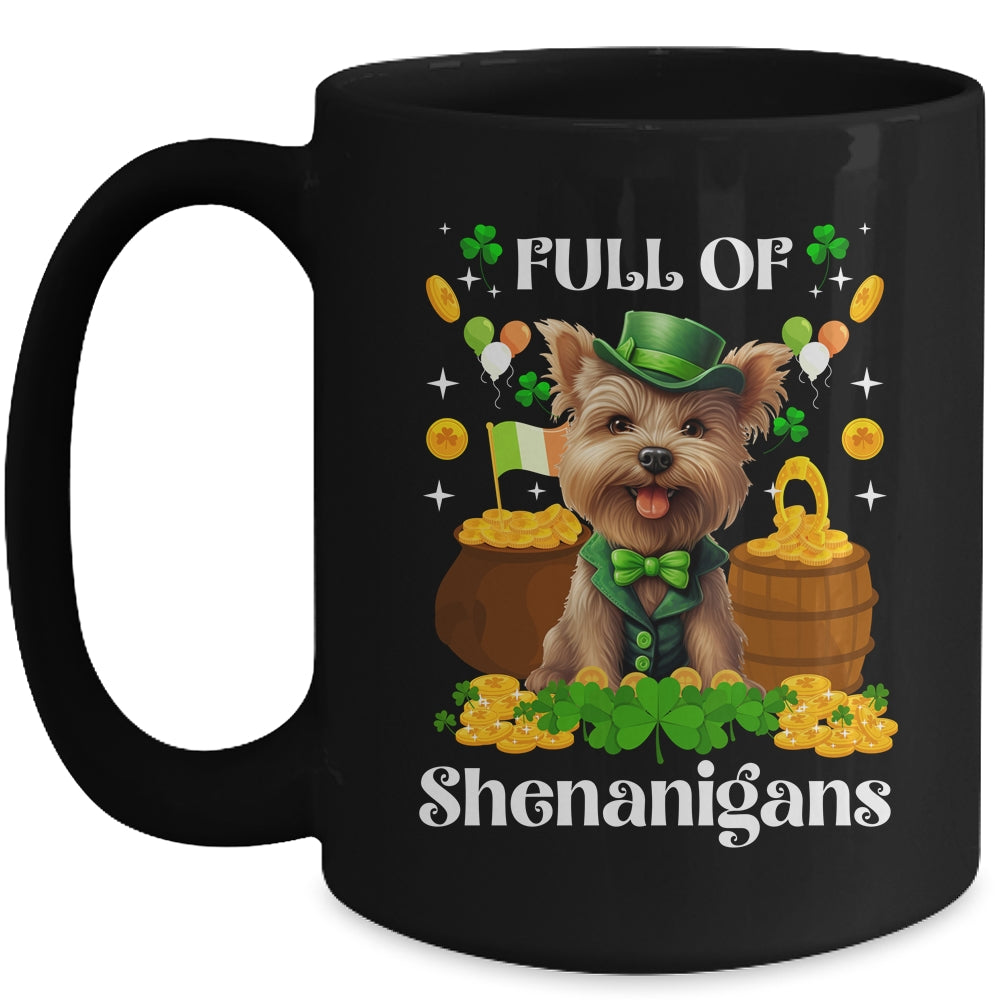 Full Of Shenanigans Yorkie St Patrick's Day Dog Mug | siriusteestore