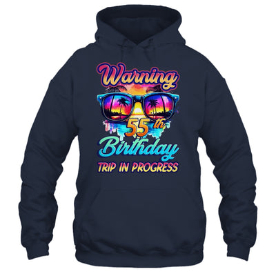 Funny 55 Years Old Warning 55th Birthday Trip In Progress Shirt & Tank Top | siriusteestore