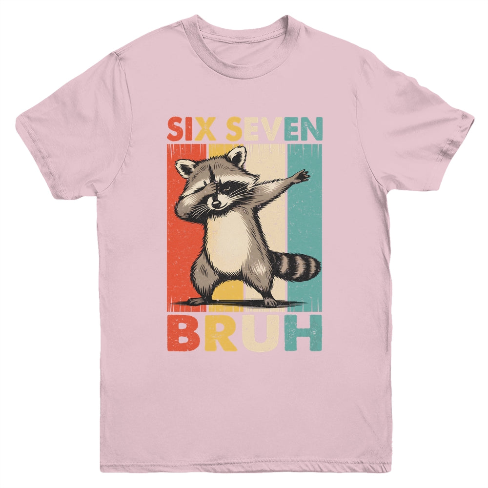 Funny 67 Meme Boys Kids 6 7 Dabbing Six Seven Bruh Raccoon Youth Shirt | siriusteestore