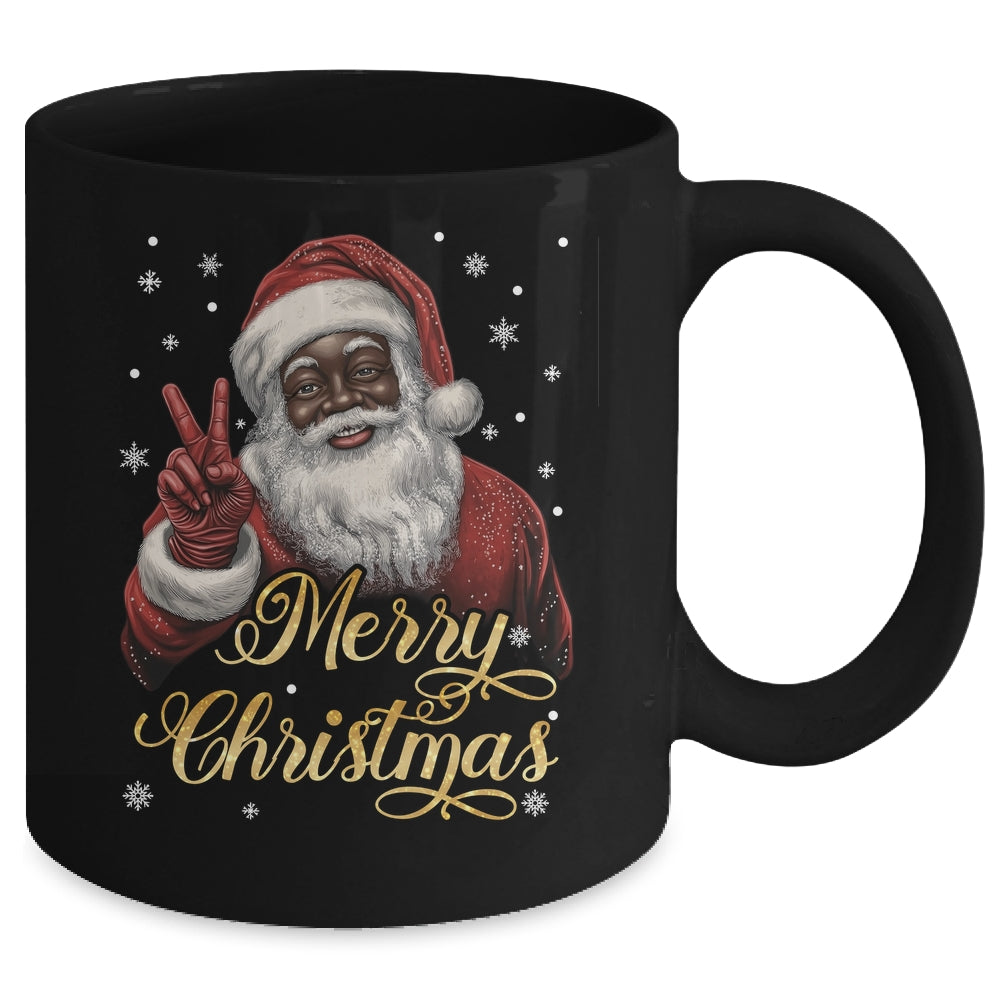 Funny African American Santa Christmas Family Matching Men Mug | siriusteestore