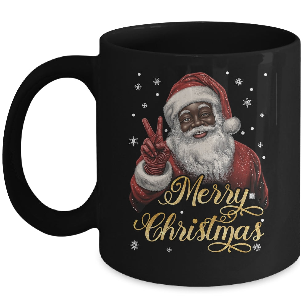 Funny African American Santa Christmas Family Matching Men Mug | siriusteestore