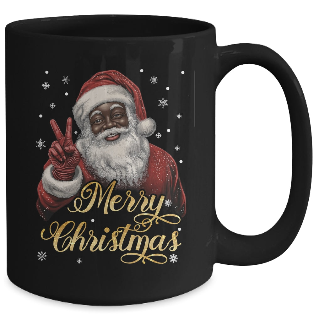 Funny African American Santa Christmas Family Matching Men Mug | siriusteestore