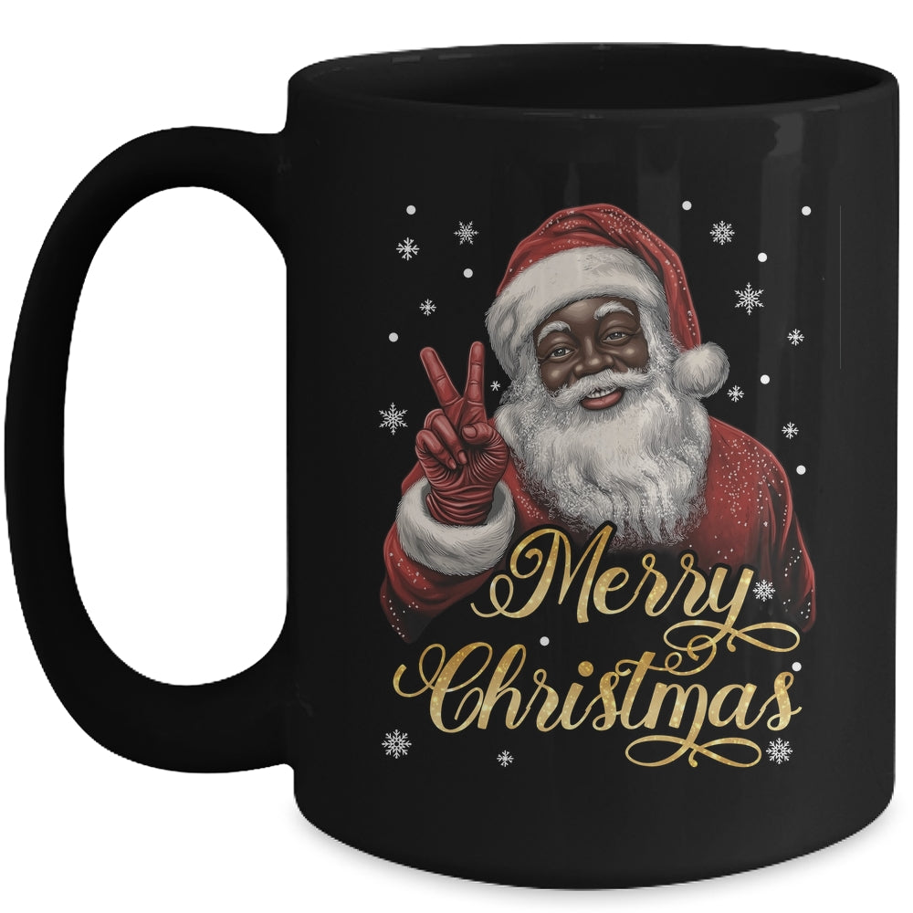 Funny African American Santa Christmas Family Matching Men Mug | siriusteestore