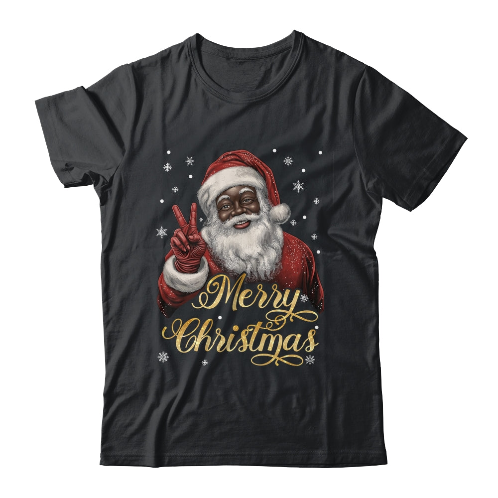 Funny African American Santa Christmas Family Matching Men Shirt & Sweatshirt | siriusteestore