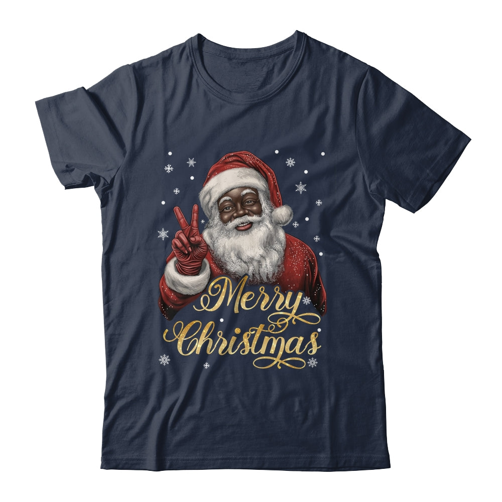 Funny African American Santa Christmas Family Matching Men Shirt & Sweatshirt | siriusteestore