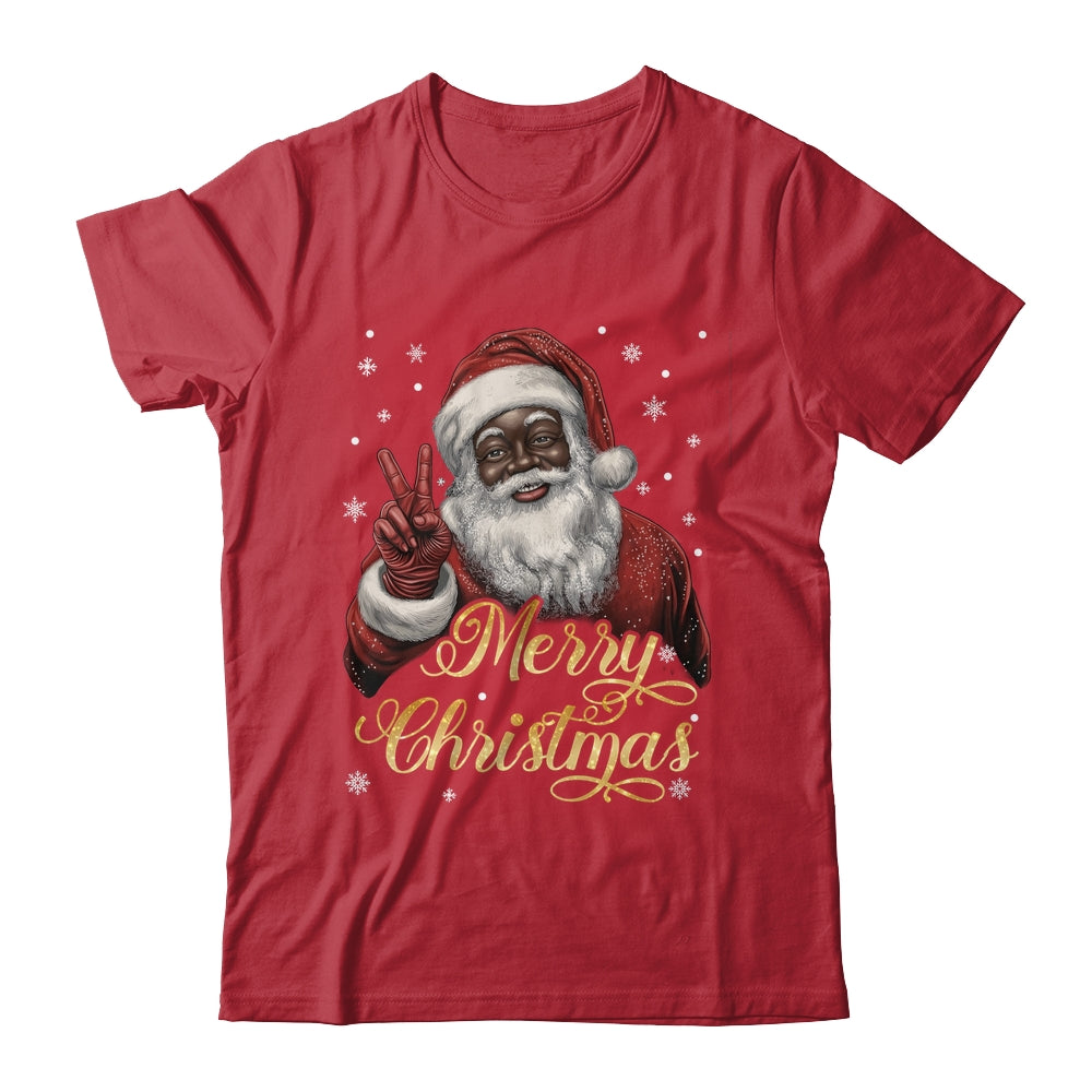 Funny African American Santa Christmas Family Matching Men Shirt & Sweatshirt | siriusteestore