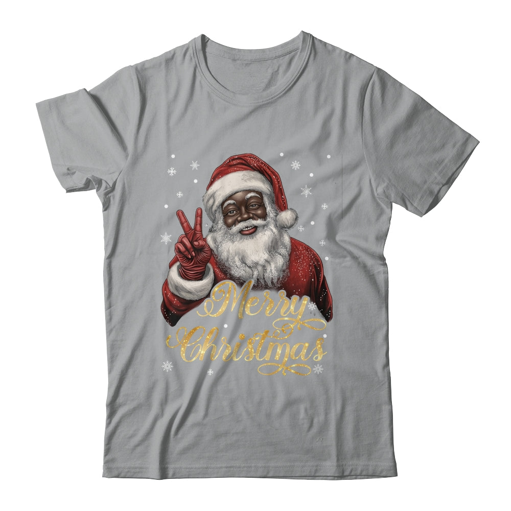 Funny African American Santa Christmas Family Matching Men Shirt & Sweatshirt | siriusteestore