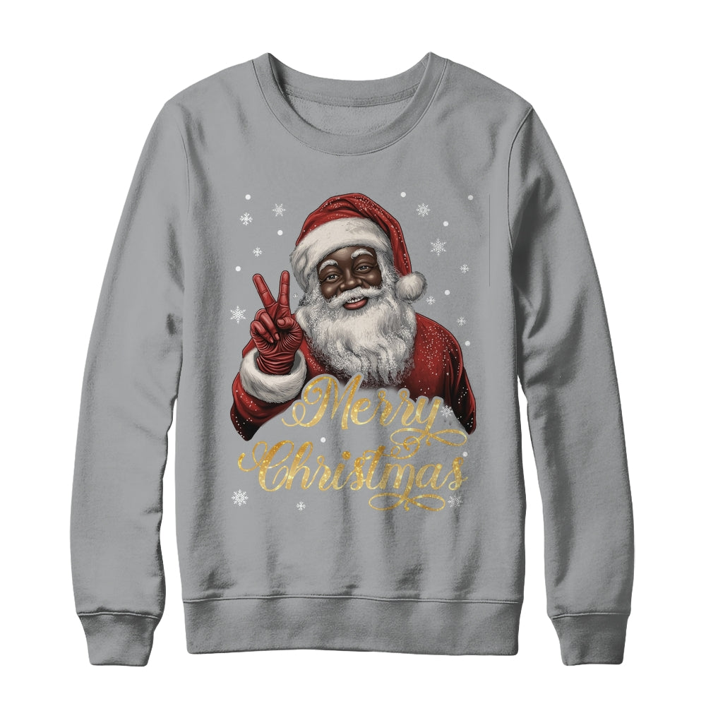 Funny African American Santa Christmas Family Matching Men Shirt & Sweatshirt | siriusteestore