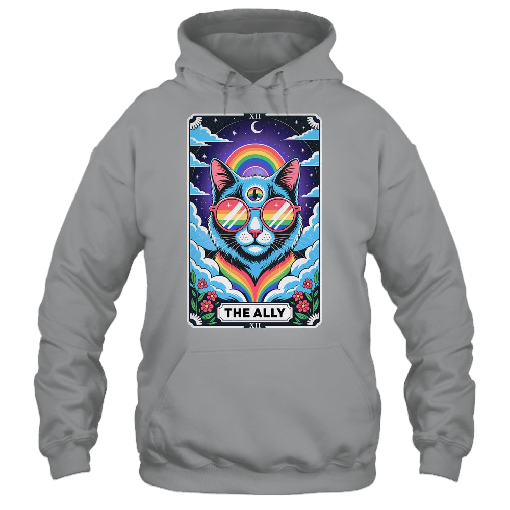 Funny Ally Cat Tarot Card Pride Sunglasses Gay Pride LGBTQ Shirt & Tank Top | siriusteestore