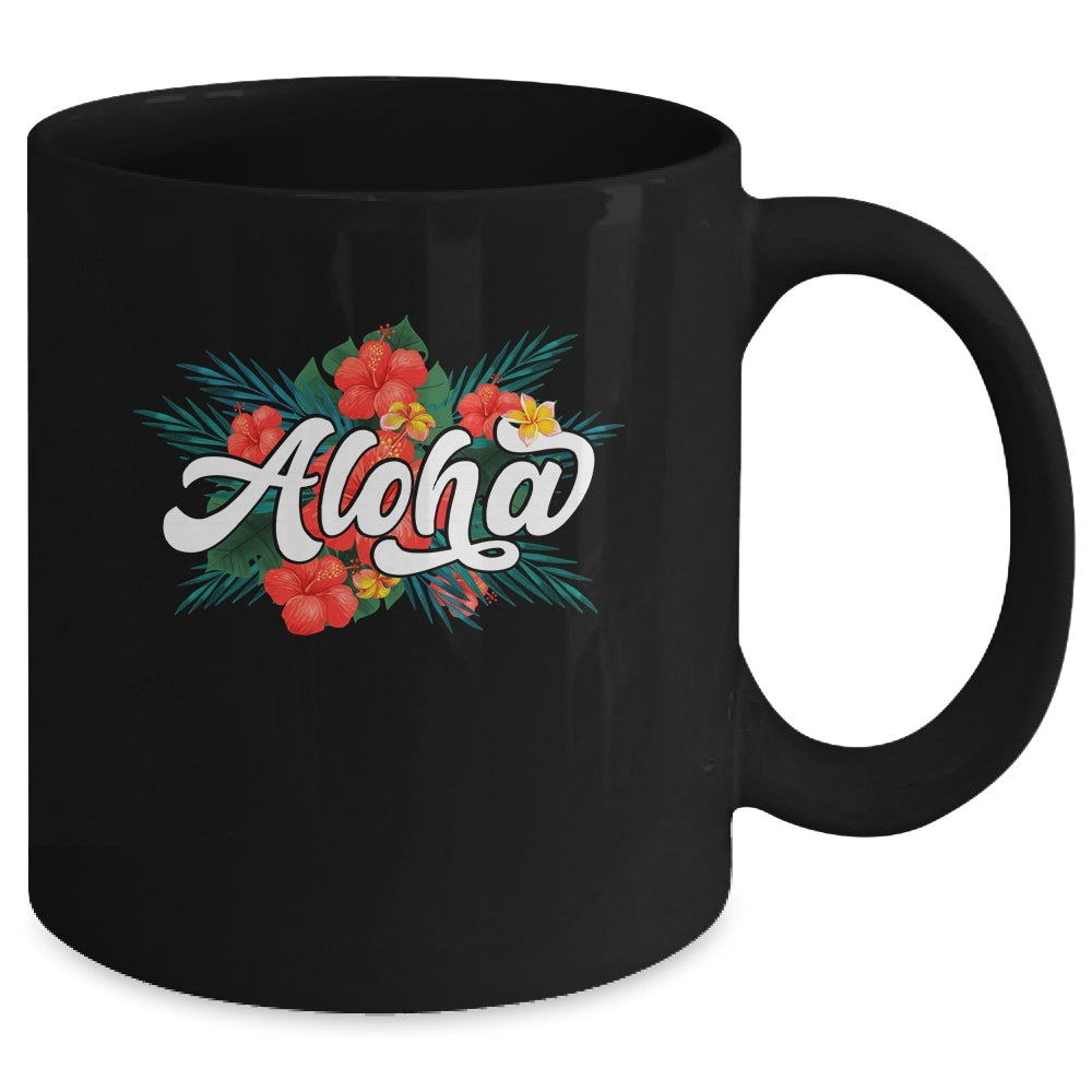 Funny Aloha Flowers Hawaiian Funny Hawaii Beach Luau Party Mug | siriusteestore
