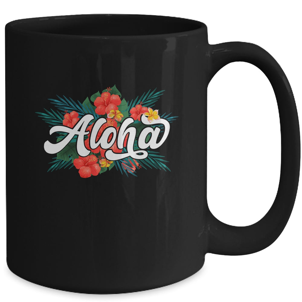 Funny Aloha Flowers Hawaiian Funny Hawaii Beach Luau Party Mug | siriusteestore
