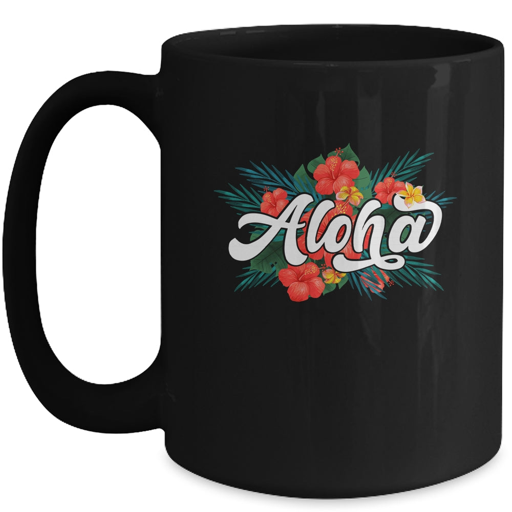 Funny Aloha Flowers Hawaiian Funny Hawaii Beach Luau Party Mug | siriusteestore