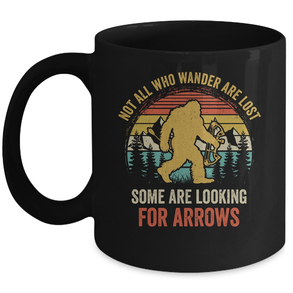 Funny Archery Not All Wander Are Lost Arrows Bigfoot Vintage Mug | siriusteestore