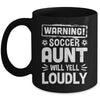 Funny Baseball Aunt Warning Baseball Aunt Will Yell Loudly Mug | siriusteestore
