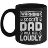 Funny Baseball Dad Warning Baseball Dad Will Yell Loudly Mug | siriusteestore