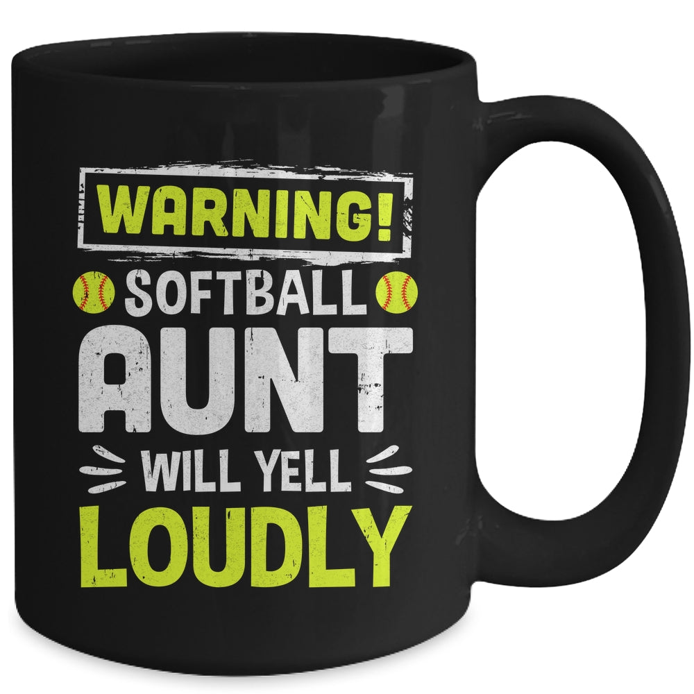 Funny Basketball Aunt Warning Basketball Will Yell Loudly Mug | siriusteestore