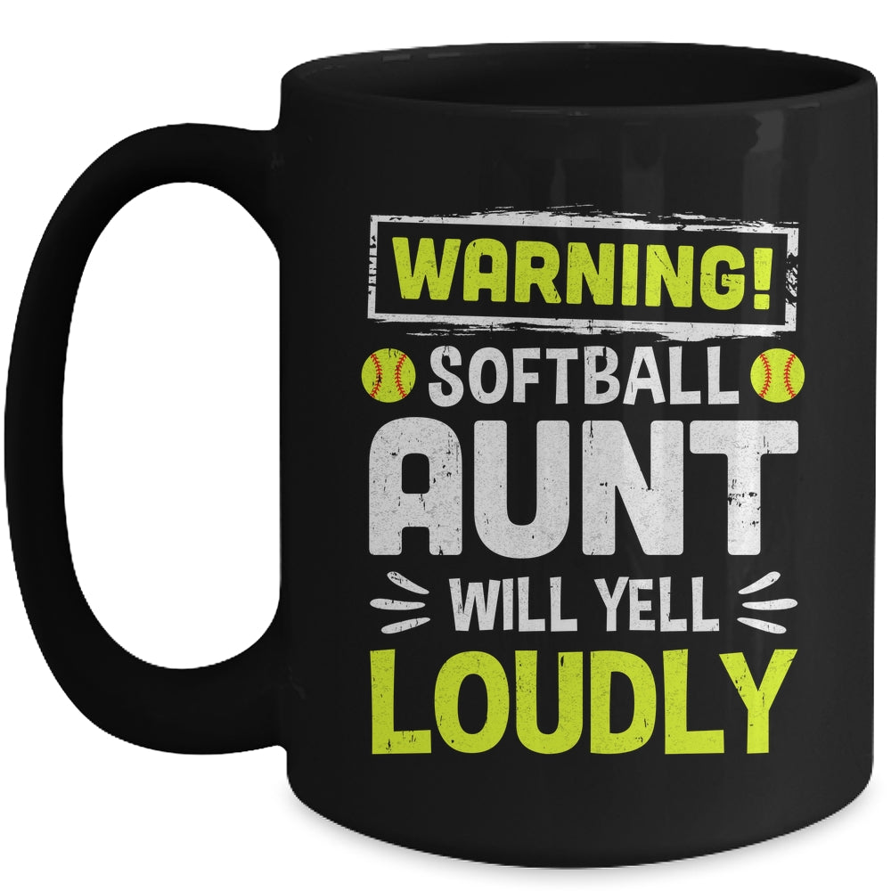 Funny Basketball Aunt Warning Basketball Will Yell Loudly Mug | siriusteestore