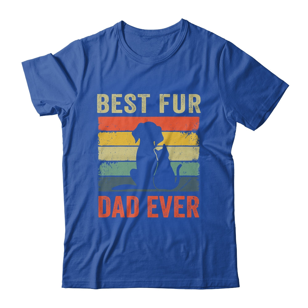 Funny Best Fur Dad Ever Vintage Dog Cat Lover Fathers Day Shirt & Hoodie | siriusteestore