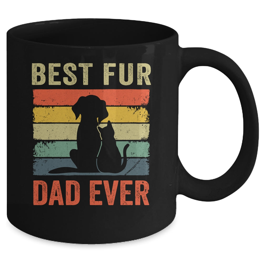 Funny Best Fur Dad Ever Vintage Dog Cat Lover Fathers Day Mug | siriusteestore