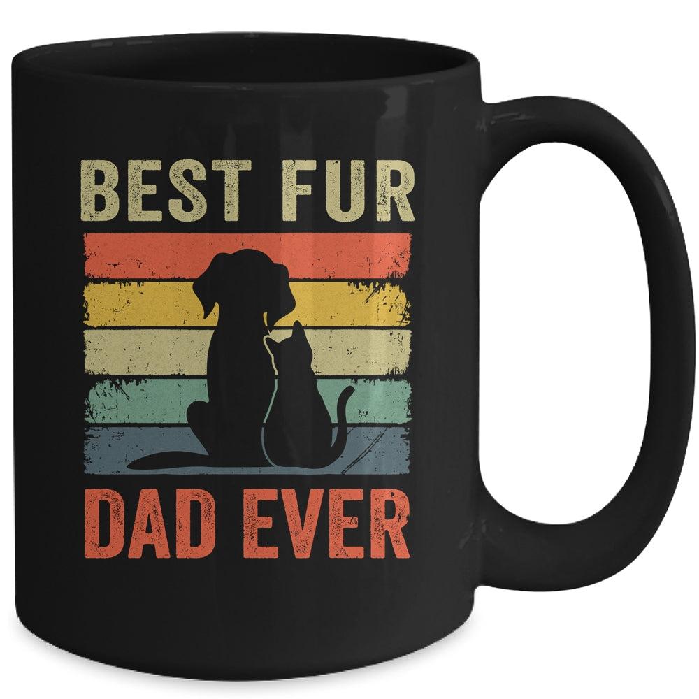 Funny Best Fur Dad Ever Vintage Dog Cat Lover Fathers Day Mug | siriusteestore